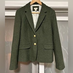 Green tweed J.crew Schoolboy blazer